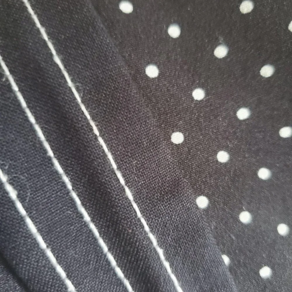 ZARA Basic Women's Polka Dot Striped Sides Flat Front Black Crop Pants Size XS - Picture 6 of 12